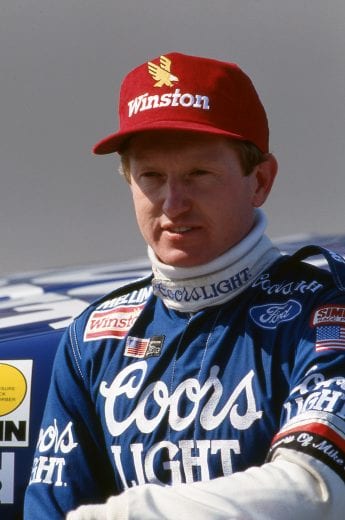 DAYTONA BEACH, FL - FEBRUARY 17: Driver Bill Elliot poses before the Daytona 500 race on February 17, 1991 at the Daytona International Speedway in Daytona Beach, Florida. (Photo by Dozier Mobley/Getty Images)