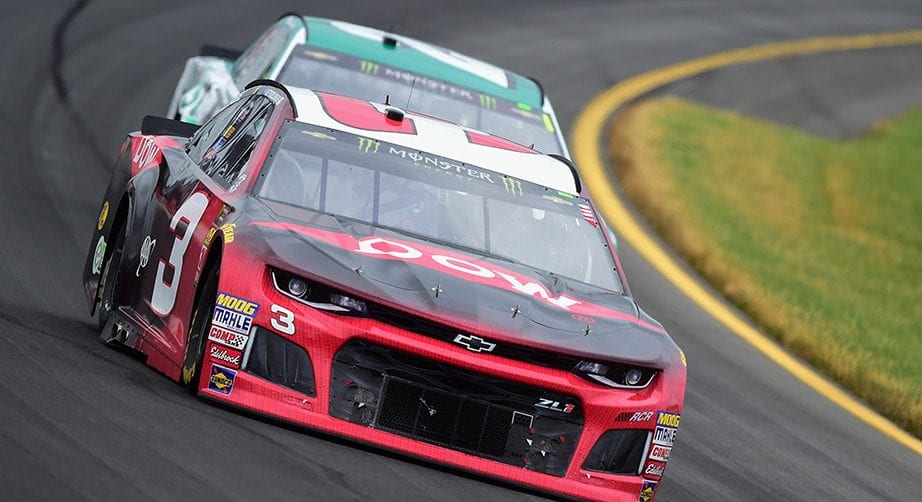 Austin Dillon drives through the corner at Pocono.