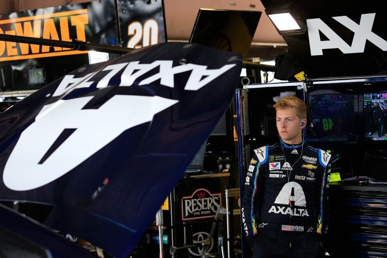 DOVER, DE - MAY 03:  William Byron, driver of the #24 Axalta Chevrolet, stands in the garage during practice for the Monster Energy NASCAR Cup Series Gander RV 400 at Dover International Speedway on May 3, 2019 in Dover, Delaware.  (Photo by Chris Trotman/Getty Images) | Getty Images