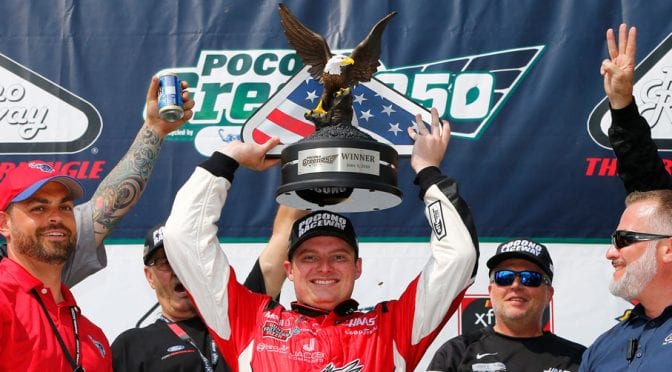 Featured Image for Cole Custer sidesteps Reddick on final lap to clinch Pocono Xfinity victory