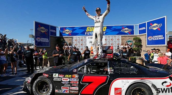 Featured image for Noah Gragson rallies, secures wild K&N West victory at Sonoma