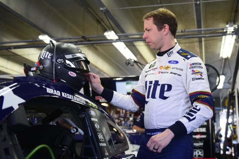 CHARLOTTE, NORTH CAROLINA - MAY 25: Brad Keselowski, driver of the #2 Miller Lite Ford, stands in the garage area during practice for the Monster Energy NASCAR Cup Series Coca-Cola 600 at Charlotte Motor Speedway on May 25, 2019 in Charlotte, North Carolina. (Photo by Jared C. Tilton/Getty Images) | Getty Images