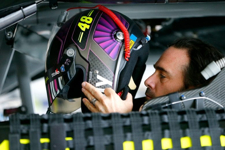 KANSAS CITY, KS - MAY 10: Jimmie Johnson, driver of the #48 Ally Chevrolet, sits in his car during practice for the Monster Energy NASCAR Cup Series Digital Ally 400 at Kansas Speedway on May 10, 2019 in Kansas City, Kansas.  (Photo by Jonathan Ferrey/Getty Images) | Getty Images