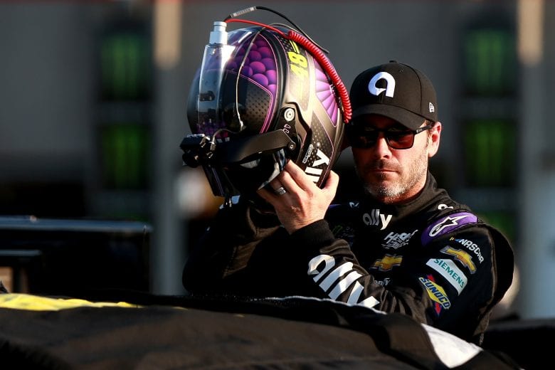 CHARLOTTE, NC - MAY 17:  Jimmie Johnson, driver of the #48 Ally Chevrolet, stands in the garage during qualifying for the Monster Energy NASCAR Cup Series All-Star Race at Charlotte Motor Speedway on May 17, 2019 in Charlotte, North Carolina.  (Photo by Sean Gardner/Getty Images) | Getty Images