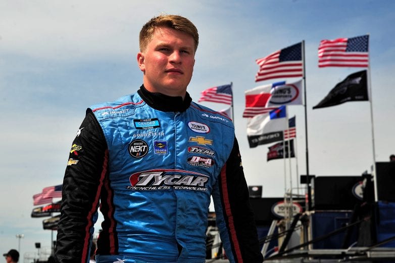 MADISON, IL - JUNE 22: Tyler Ankrum, driver of the #87 Toenjes Brick Contracting Chevrolet, walks through the garage area during practice for the NASCAR Gander Outdoors Truck Series CarShield 200 presented by CK at Gateway Motorsports Park on June 22, 2019 in Madison, Illinois. (Photo by Jeff Curry/Getty Images) | Getty Images