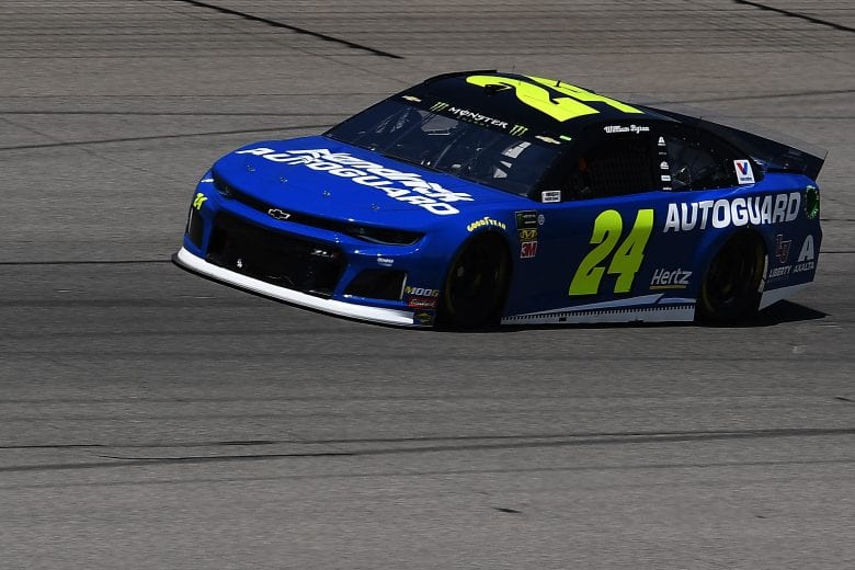 BROOKLYN, MICHIGAN - JUNE 07: William Byron, driver of the #24 Hendrick Autoguard Chevrolet, drives during practice for the Monster Energy NASCAR Cup Series FireKeepers Casino 400 at Michigan International Speedway on June 07, 2019 in Brooklyn, Michigan. (Photo by Stacy Revere/Getty Images) | Getty Images
