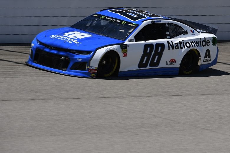 BROOKLYN, MICHIGAN - JUNE 07: Alex Bowman, driver of the #88 Nationwide Chevrolet, drives during practice for the Monster Energy NASCAR Cup Series FireKeepers Casino 400 at Michigan International Speedway on June 07, 2019 in Brooklyn, Michigan. (Photo by Stacy Revere/Getty Images) | Getty Images