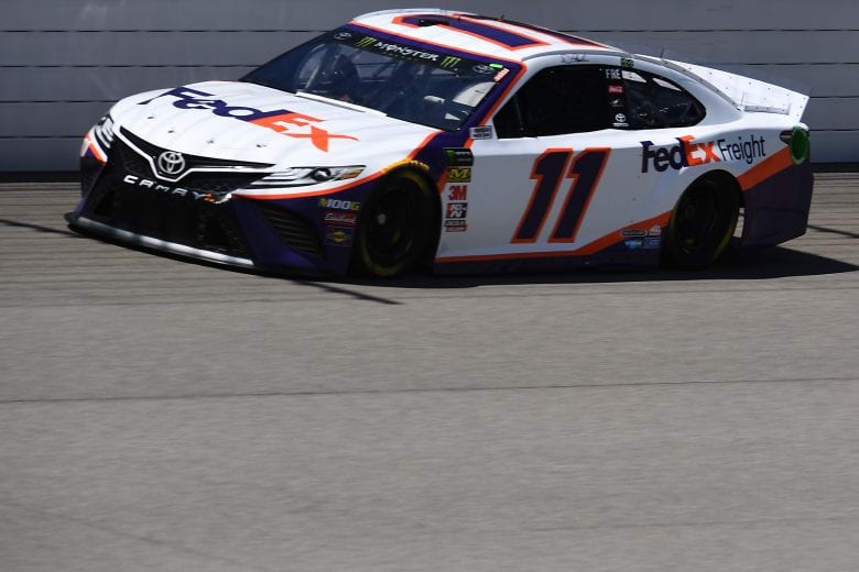 BROOKLYN, MICHIGAN - JUNE 07: Denny Hamlin, driver of the #11 FedEx Freight Toyota, drives during practice for the Monster Energy NASCAR Cup Series FireKeepers Casino 400 at Michigan International Speedway on June 07, 2019 in Brooklyn, Michigan. (Photo by Stacy Revere/Getty Images) | Getty Images