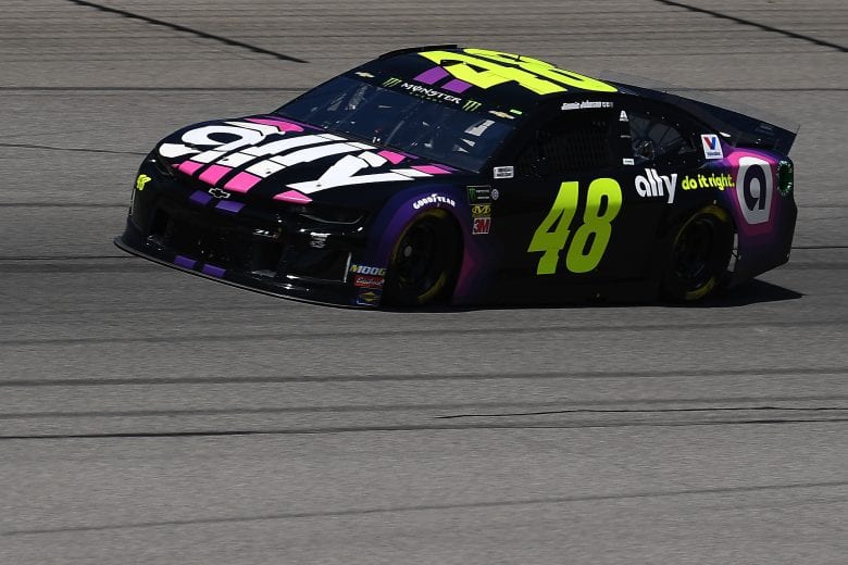 BROOKLYN, MICHIGAN - JUNE 07: Jimmie Johnson, driver of the #48 Ally Chevrolet, drives during practice for the Monster Energy NASCAR Cup Series FireKeepers Casino 400 at Michigan International Speedway on June 07, 2019 in Brooklyn, Michigan. (Photo by Stacy Revere/Getty Images) | Getty Images