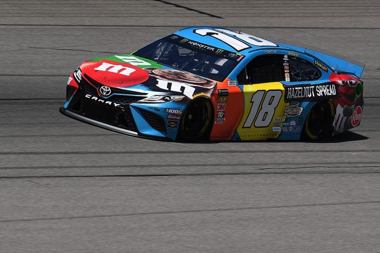 BROOKLYN, MICHIGAN - JUNE 07: Kyle Busch, driver of the #18 M&M's Hazelnut Toyota, drives during practice for the Monster Energy NASCAR Cup Series FireKeepers Casino 400 at Michigan International Speedway on June 07, 2019 in Brooklyn, Michigan. (Photo by Stacy Revere/Getty Images) | Getty Images