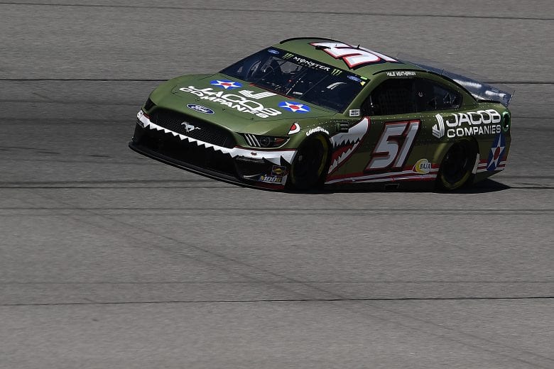 BROOKLYN, MICHIGAN - JUNE 07: Kyle Weatherman, driver of the #51 Jacob Companies Ford, drives during practice for the Monster Energy NASCAR Cup Series FireKeepers Casino 400 at Michigan International Speedway on June 07, 2019 in Brooklyn, Michigan. (Photo by Stacy Revere/Getty Images) | Getty Images