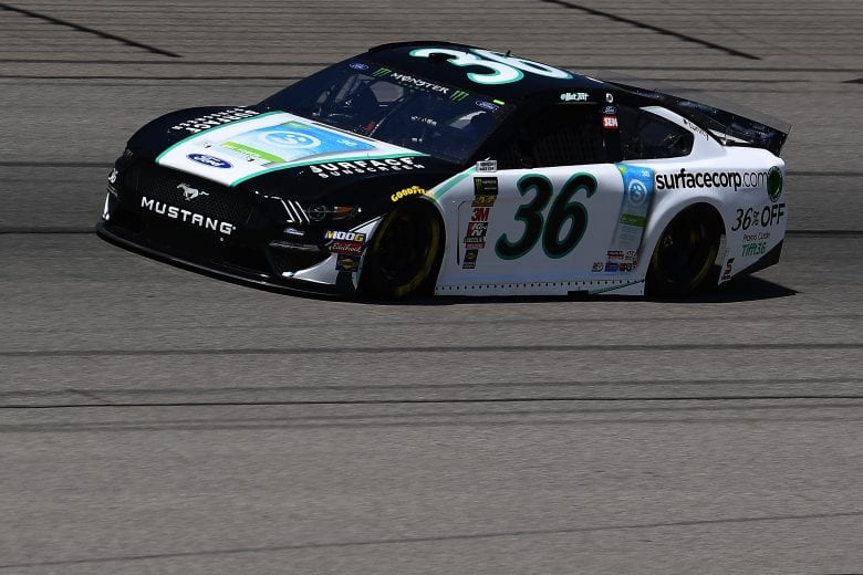 BROOKLYN, MICHIGAN - JUNE 07: Matt Tifft, driver of the #36 Surface Sunscreen Ford, drives during practice for the Monster Energy NASCAR Cup Series FireKeepers Casino 400 at Michigan International Speedway on June 07, 2019 in Brooklyn, Michigan. (Photo by Stacy Revere/Getty Images) | Getty Images