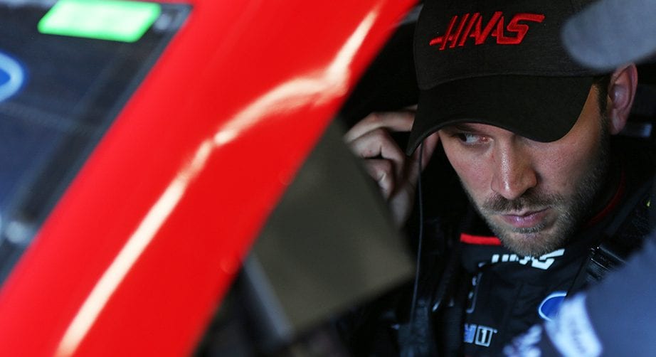Daniel Suarez gets ready for practice at Michigan.