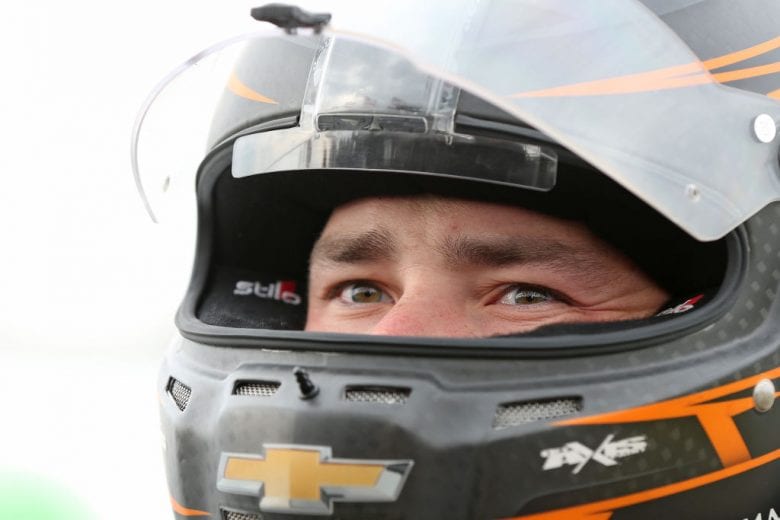 NEWTON, IOWA - JUNE 15: Brett Moffitt, driver of the #24 Destiny Homes Smart Series Chevrolet, gets into his car during practice for the NASCAR Gander Outdoor Truck Series M&M'S 200 at Iowa Speedway on June 15, 2019 in Newton, Iowa. (Photo by Matt Sullivan/Getty Images) | Getty Images