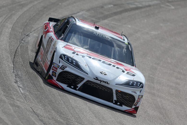 NEWTON, IOWA - JUNE 15: Harrison Burton, driver of the #18 Dex Imaging Toyota, drives during practice for the NASCAR Gander Outdoor Truck Series M&M'S 200 at Iowa Speedway on June 15, 2019 in Newton, Iowa. (Photo by Matt Sullivan/Getty Images) | Getty Images