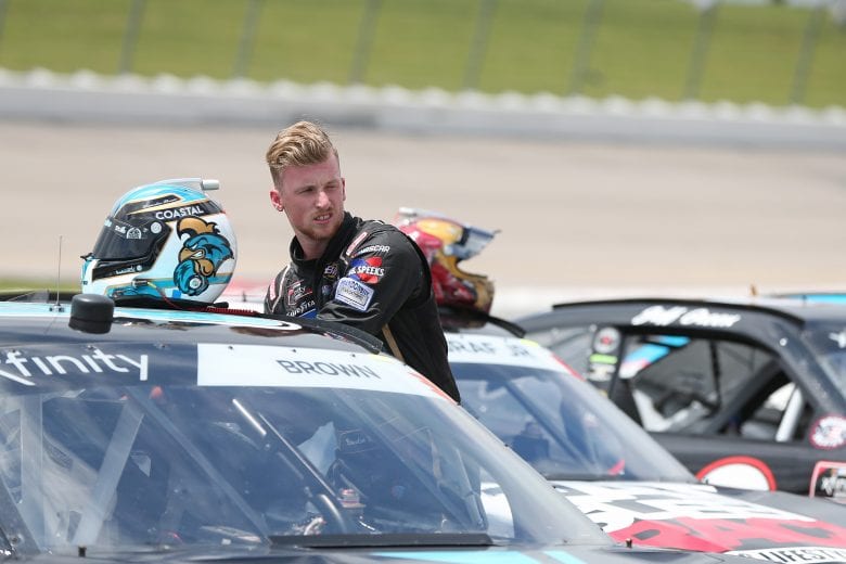 NEWTON, IOWA - JUNE 16: Brandon Brown, driver of the #86 Vero True Social Chevrolet, watches qualifying for the NASCAR Xfinity Series CircuitCity.com 250 Presented by Tamron at Iowa Speedway on June 16, 2019 in Newton, Iowa. (Photo by Matt Sullivan/Getty Images) | Getty Images