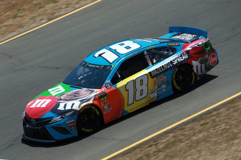 SONOMA, CALIFORNIA - JUNE 21: Kyle Busch, driver of the #18 M&M's Hazelnut Toyota, practices for the Monster Energy NASCAR Cup Series Toyota/Save Mart 350 at Sonoma Raceway on June 21, 2019 in Sonoma, California. (Photo by Sean Gardner/Getty Images) | Getty Images