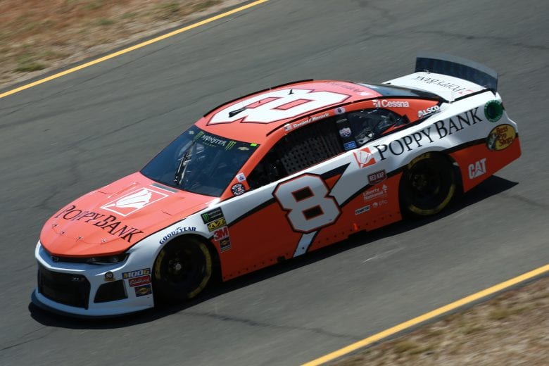 SONOMA, CALIFORNIA - JUNE 21: Daniel Hemric, driver of the #8 Poppy Bank Chevrolet, practices for the Monster Energy NASCAR Cup Series Toyota/Save Mart 350 at Sonoma Raceway on June 21, 2019 in Sonoma, California. (Photo by Sean Gardner/Getty Images) | Getty Images
