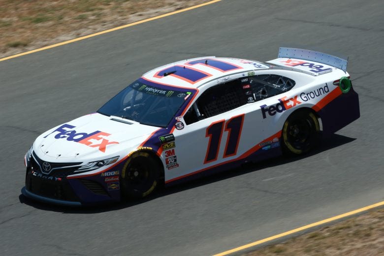 SONOMA, CALIFORNIA - JUNE 21: Denny Hamlin, driver of the #11 FedEx Ground Toyota, practices for the Monster Energy NASCAR Cup Series Toyota/Save Mart 350 at Sonoma Raceway on June 21, 2019 in Sonoma, California. (Photo by Sean Gardner/Getty Images) | Getty Images