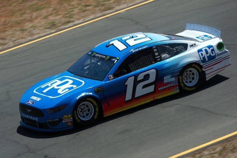 SONOMA, CALIFORNIA - JUNE 21: Ryan Blaney, driver of the #12 PPG Ford, practices for the Monster Energy NASCAR Cup Series Toyota/Save Mart 350 at Sonoma Raceway on June 21, 2019 in Sonoma, California. (Photo by Sean Gardner/Getty Images) | Getty Images