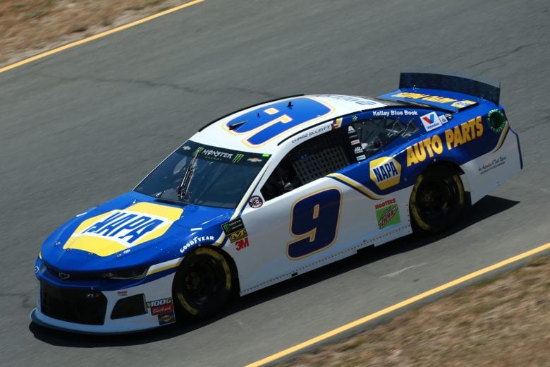 SONOMA, CALIFORNIA - JUNE 21: Chase Elliott, driver of the #9 NAPA Auto Parts Chevrolet, practices for the Monster Energy NASCAR Cup Series Toyota/Save Mart 350 at Sonoma Raceway on June 21, 2019 in Sonoma, California. (Photo by Sean Gardner/Getty Images) | Getty Images