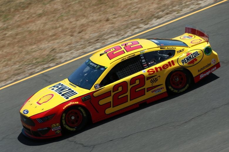 SONOMA, CALIFORNIA - JUNE 21: Joey Logano, driver of the #22 Shell Pennzoil Ford, practices for the Monster Energy NASCAR Cup Series Toyota/Save Mart 350 at Sonoma Raceway on June 21, 2019 in Sonoma, California. (Photo by Sean Gardner/Getty Images) | Getty Images