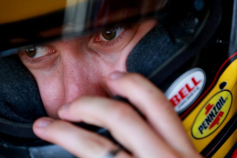 SONOMA, CALIFORNIA - JUNE 21: Joey Logano, driver of the #22 Shell Pennzoil Ford, sits in his car during practice for the Monster Energy NASCAR Cup Series Toyota/Save Mart 350 at Sonoma Raceway on June 21, 2019 in Sonoma, California. (Photo by Sean Gardner/Getty Images) | Getty Images