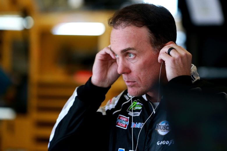 SONOMA, CALIFORNIA - JUNE 21: Kevin Harvick, driver of the #4 Mobil 1 Ford, stands in the garage area during practice for the Monster Energy NASCAR Cup Series Toyota/Save Mart 350 at Sonoma Raceway on June 21, 2019 in Sonoma, California. (Photo by Sean Gardner/Getty Images) | Getty Images