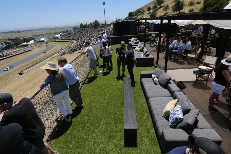 SONOMA, CALIFORNIA - JUNE 23: Fans watch racing action from the NASCAR Tech Hub during the Monster Energy NASCAR Cup Series Toyota/Save Mart 350 at Sonoma Raceway on June 23, 2019 in Sonoma, California. (Photo by Jonathan Ferrey/Getty Images) | Getty Images