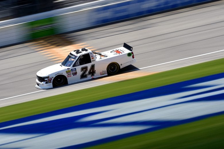 JOLIET, ILLINOIS - JUNE 27: Brett Moffitt, driver of the #24 GMS Chevrolet, practices for the NASCAR Gander Outdoors Truck Series Camping World 225 at Chicagoland Speedway on June 27, 2019 in Joliet, Illinois. (Photo by Jared C. Tilton/Getty Images) | Getty Images