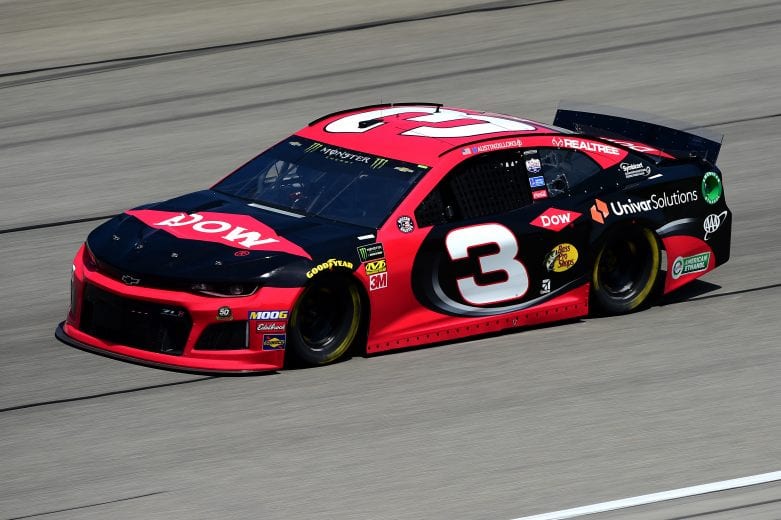 JOLIET, ILLINOIS - JUNE 29: Austin Dillon, driver of the #3 Dow Univar Solutions Chevrolet, practices for the Monster Energy NASCAR Cup Series Camping World 400 at Chicagoland Speedway on June 29, 2019 in Joliet, Illinois. (Photo by Jared C. Tilton/Getty Images) | Getty Images