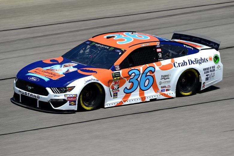 JOLIET, ILLINOIS - JUNE 29: Matt Tifft, driver of the #36 Louis Kemp Crab Delights Ford, practices for the Monster Energy NASCAR Cup Series Camping World 400 at Chicagoland Speedway on June 29, 2019 in Joliet, Illinois. (Photo by Jared C. Tilton/Getty Images) | Getty Images