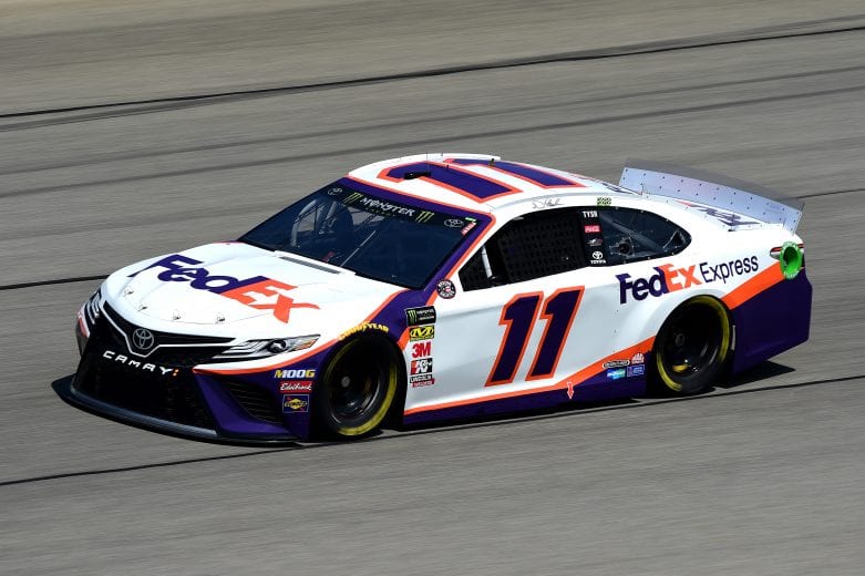 JOLIET, ILLINOIS - JUNE 29: Denny Hamlin, driver of the #11 FedEx Express Toyota, practices for the Monster Energy NASCAR Cup Series Camping World 400 at Chicagoland Speedway on June 29, 2019 in Joliet, Illinois. (Photo by Jared C. Tilton/Getty Images) | Getty Images
