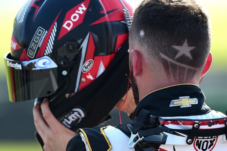 JOLIET, ILLINOIS - JUNE 29: A detailed view of the haircut of Austin Dillon, driver of the #3 Dow Univar Solutions Chevrolet, during qualifying for the Monster Energy NASCAR Cup Series Camping World 400 at Chicagoland Speedway on June 29, 2019 in Joliet, Illinois. (Photo by Jared C. Tilton/Getty Images) | Getty Images