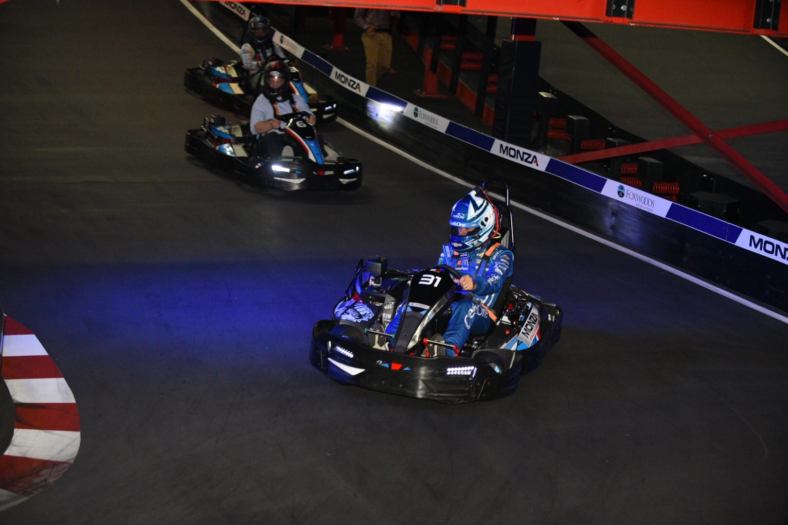 Kyle Larson races fans, media in gokarts at Foxwoods