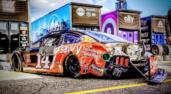 Featured Image for Clint Bowyer’s roller-coaster season continues with Michigan wreck