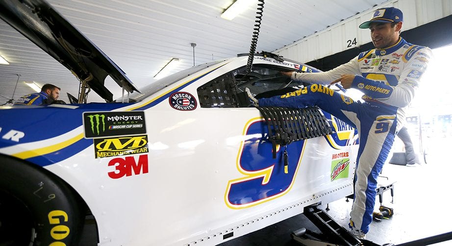 LONG POND, PENNSYLVANIA - MAY 31: Chase Elliott, driver of the #9 NAPA Auto Parts Chevrolet, prepares to practice for the Monster Energy NASCAR Cup Series Pocono 400 at Pocono Raceway on May 31, 2019 in Long Pond, Pennsylvania. (Photo by Jonathan Ferrey/Getty Images) | Getty Images
