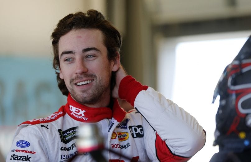 SPARTA, KENTUCKY - JULY 12: Ryan Blaney, driver of the #12 DEX Imaging Ford, stands in the garage during practice for the Monster Energy NASCAR Cup Series Quaker State 400 Presented by Walmart at Kentucky Speedway on July 12, 2019 in Sparta, Kentucky. (Photo by Brian Lawdermilk/Getty Images) | Getty Images