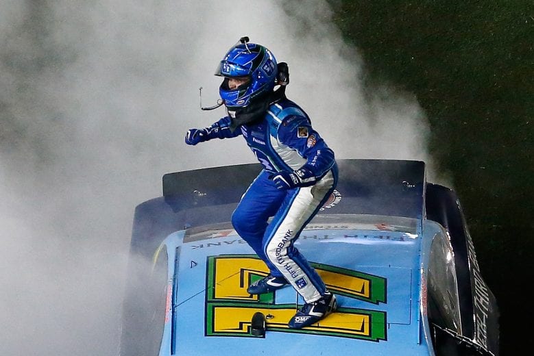 DAYTONA BEACH, FL - JULY 01: Ricky Stenhouse Jr., driver of the #17 Fifth Third Bank Ford, celebrates winning the Monster Energy NASCAR Cup Series 59th Annual Coke Zero 400 Powered By Coca-Cola at Daytona International Speedway on July 1, 2017 in Daytona Beach, Florida. (Photo by Sean Gardner/Getty Images) | Getty Images