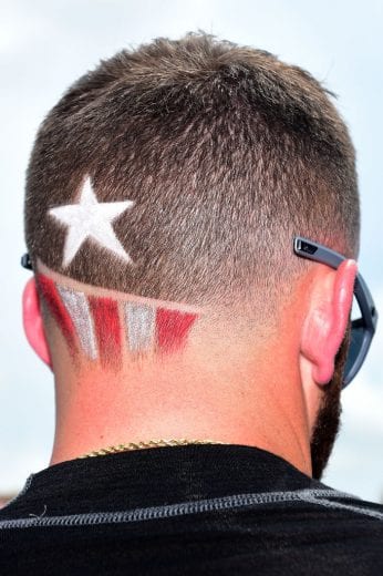 JOLIET, ILLINOIS - JUNE 30: A detailed view of the haircut worn by Austin Dillon, driver of the #3 Dow Univar Solutions Chevrolet, prior to the Monster Energy NASCAR Cup Series Camping World 400 at Chicagoland Speedway on June 30, 2019 in Joliet, Illinois. (Photo by Jared C. Tilton/Getty Images) | Getty Images
