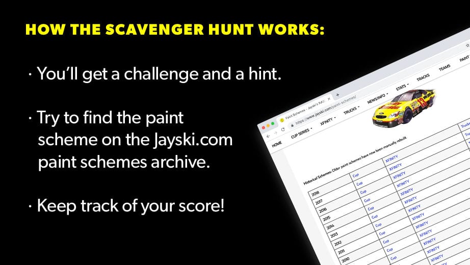 Jayski Com Paint Scheme Scavenger Hunt Nascar Com