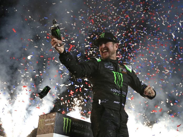 SPARTA, KENTUCKY - JULY 13: Kurt Busch, driver of the #1 Monster Energy Chevrolet, celebrates in Victory Lane after winning the Monster Energy NASCAR Cup Series Quaker State 400 Presented by Walmart at Kentucky Speedway on July 13, 2019 in Sparta, Kentucky. (Photo by Matt Sullivan/Getty Images) | Getty Images