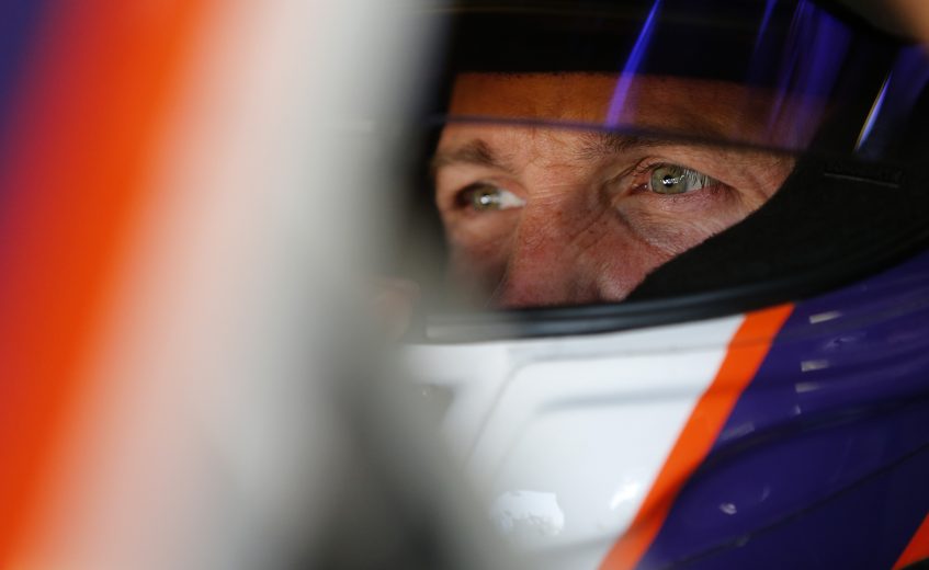LOUDON, NEW HAMPSHIRE - JULY 20: Denny Hamlin, driver of the #11 FedEx Express Toyota, sits in his car during practice for the Monster Energy NASCAR Cup Series Foxwoods Resort Casino 301 at New Hampshire Motor Speedway on July 20, 2019 in Loudon, New Hampshire. (Photo by Brian Lawdermilk/Getty Images) | Getty Images