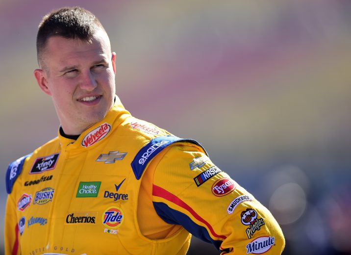 FONTANA, CA - MARCH 16:  Ryan Preece, driver of the #8 Velveeta Shells and Cheese Chevrolet, stands on the grid during qualifying for the NASCAR Xfinity Series Production Alliance Group 300 at Auto Club Speedway on March 16, 2019 in Fontana, California.  (Photo by Jared C. Tilton/Getty Images) | Getty Images