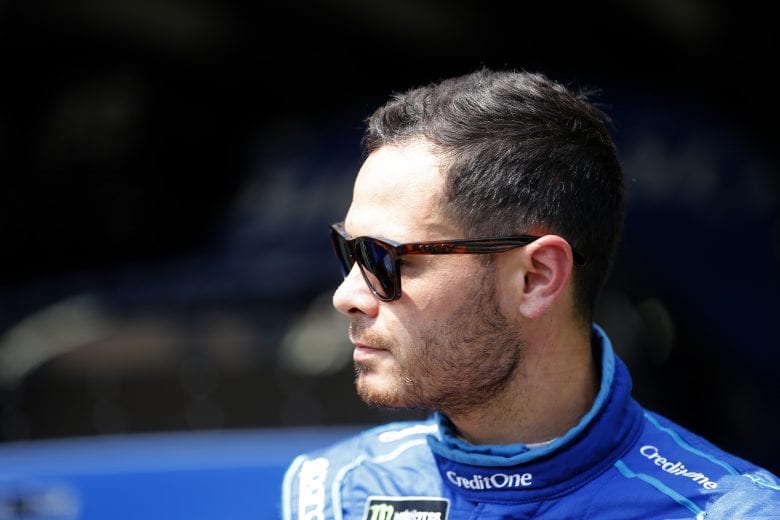 CHARLOTTE, NORTH CAROLINA - MAY 23: Kyle Larson, driver of the #42 Credit One Bank Chevrolet, stands in the garage area during practice for the Monster Energy NASCAR Cup Series Coca-Cola 600 at Charlotte Motor Speedway on May 23, 2019 in Charlotte, North Carolina. (Photo by Brian Lawdermilk/Getty Images) | Getty Images