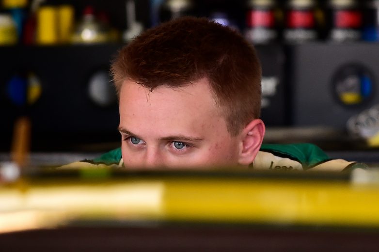 NEWTON, IA - JULY 26: Justin Haley, driver of the #11 Leaf Filter Gutter Protection Chevrolet, looks on from the garage during practice for the NASCAR Xfinity Series U.S. Cellular 250 at Iowa Speedway on July 26, 2019 in Newton, Iowa. (Photo by Jeff Curry/Getty Images) | Getty Images