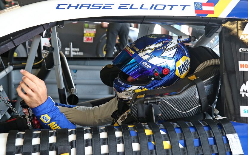 JOLIET, ILLINOIS - JUNE 29: Chase Elliott, driver of the #9 NAPA Auto Parts Chevrolet, driver of the #9 NAPA Auto Parts Chevrolet, gets ready to drive Elliotte during practice for the Monster Energy NASCAR Cup Series Camping World 400 at Chicagoland Speedway on June 29, 2019 in Joliet, Illinois. (Photo by Jonathan Daniel/Getty Images) | Getty Images