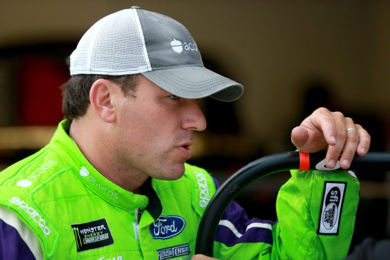 DAYTONA BEACH, FLORIDA - JULY 04: Ryan Newman, driver of the #6 Roush Performance Ford, stands in the garage during practice for the Monster Energy NASCAR Cup Series Coke Zero Sugar 400 at Daytona International Speedway on July 04, 2019 in Daytona Beach, Florida. (Photo by Sean Gardner/Getty Images) | Getty Images