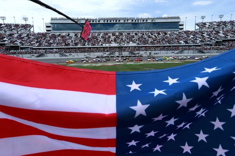 DAYTONA BEACH, FLORIDA - JULY 07: Joey Logano, driver of the #22 Shell Pennzoil Ford, leads the field during start of the Monster Energy NASCAR Cup Series Coke Zero Sugar 400 at Daytona International Speedway on July 07, 2019 in Daytona Beach, Florida. (Photo by Sean Gardner/Getty Images) | Getty Images