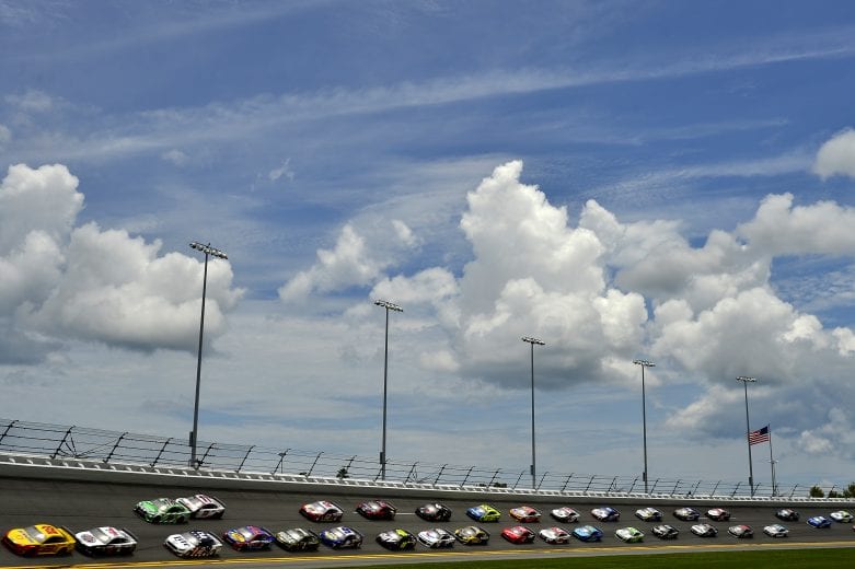 DAYTONA BEACH, FLORIDA - JULY 07: Joey Logano, driver of the #22 Shell Pennzoil Ford, leads the field during start of the Monster Energy NASCAR Cup Series Coke Zero Sugar 400 at Daytona International Speedway on July 07, 2019 in Daytona Beach, Florida. (Photo by Jeff Curry/Getty Images) | Getty Images
